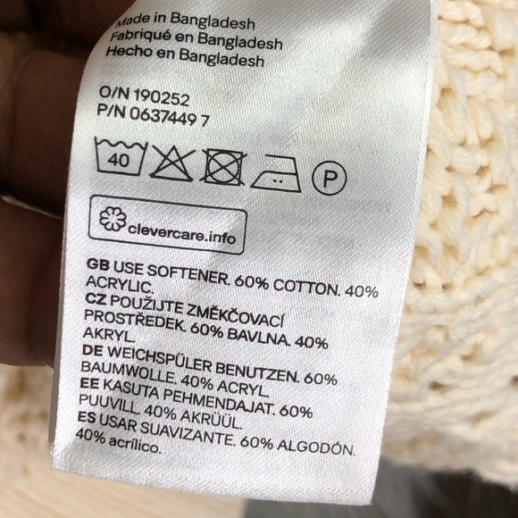 H & M  cream cotton swis dot open knit sweater - Picture 8 of 10